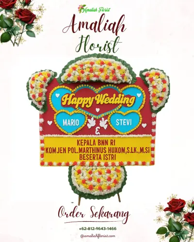 Karangan Papan Bunga Pernikahan di Maitara Selatan